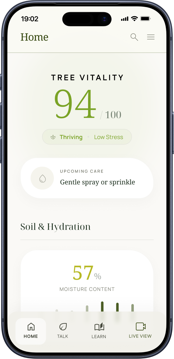 Hi Bonsai app home screen